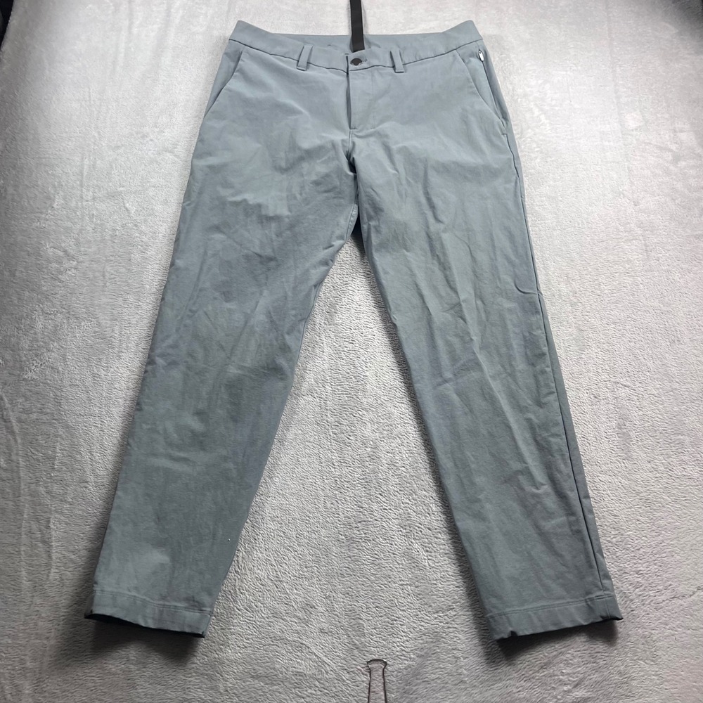 Lululemon Commission Pant Slim Grey Blue Chino Trousers 32 LM5867S